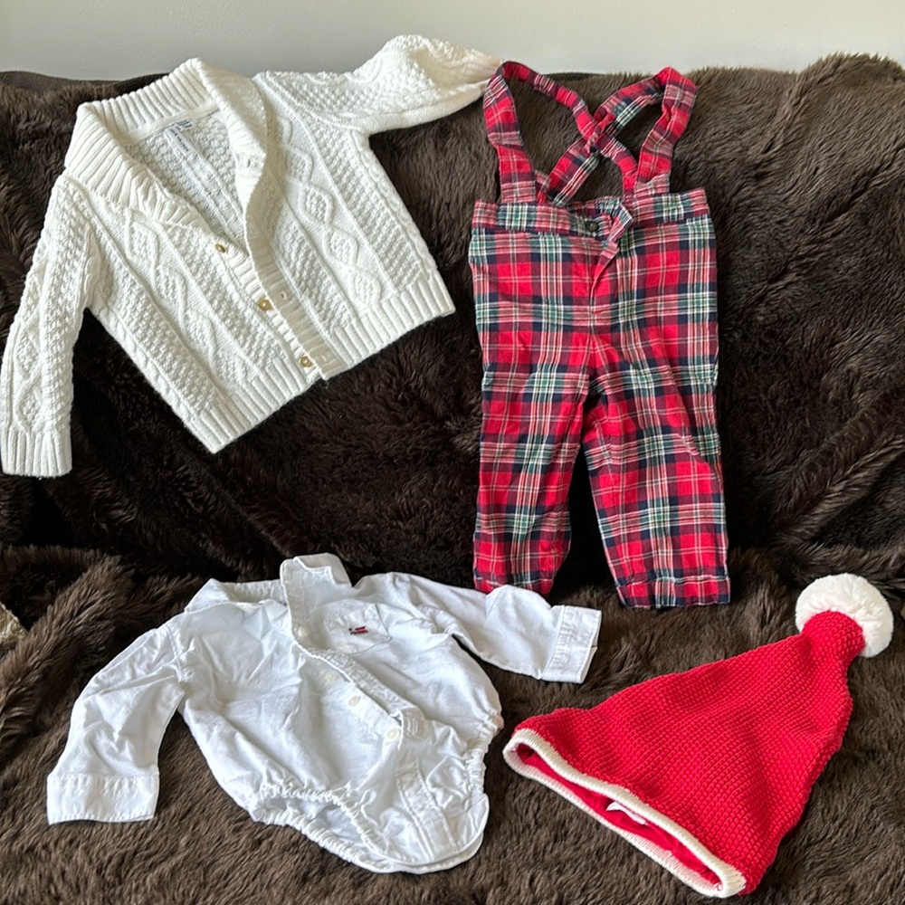Janie and Jack 6-12 month Christmas outfit set